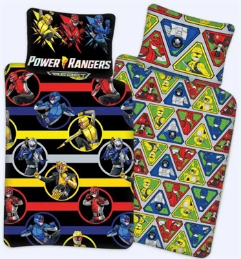 Billede af Power Rangers sengetøj 100x140 cm - Power Rangers junior sengetøj - 2 i 1 design - 100% bomuld hos Shopdyner.dk